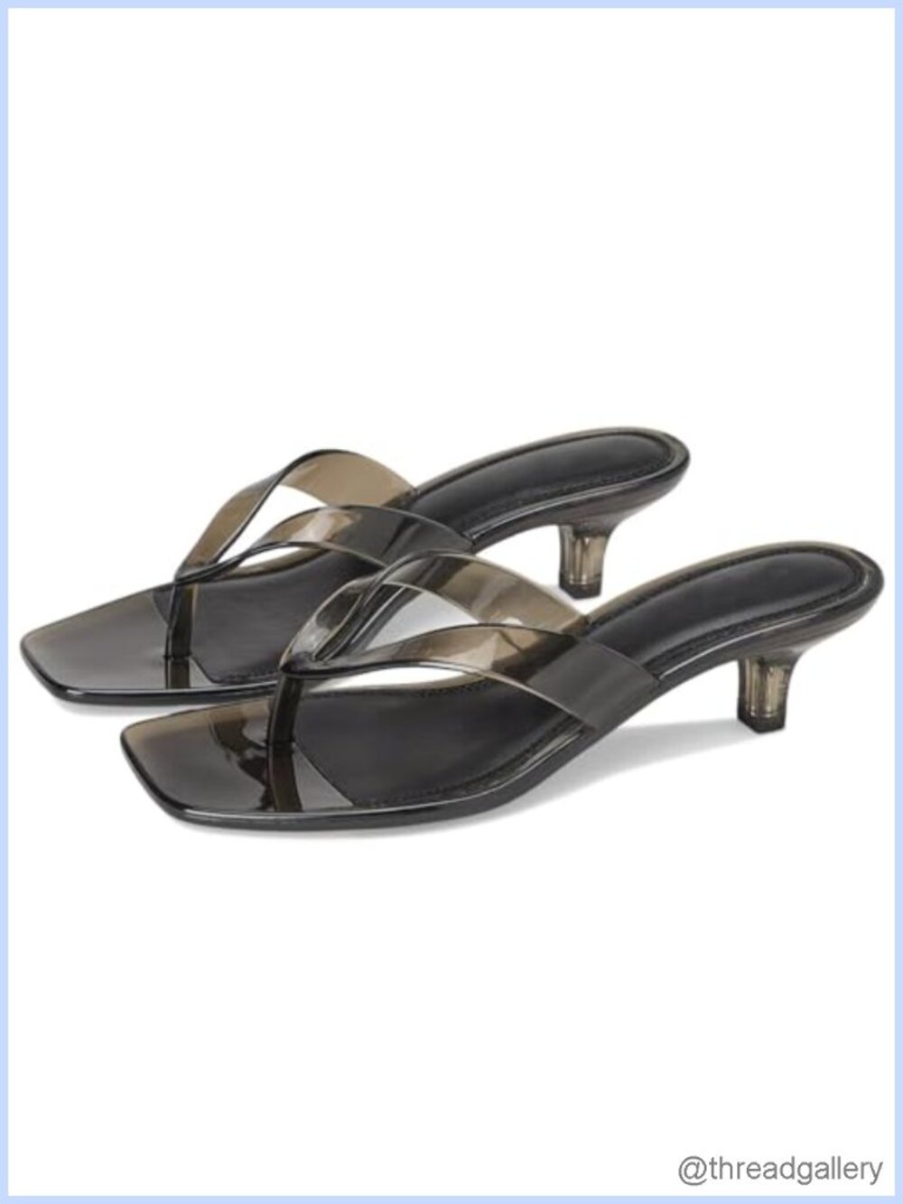 Jelly Thong Sandals Clear Flip Flop Kitten Heels Slip On Sandals
